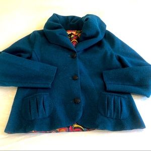 Beautiful Blue Beyond Threads wool coat EUC